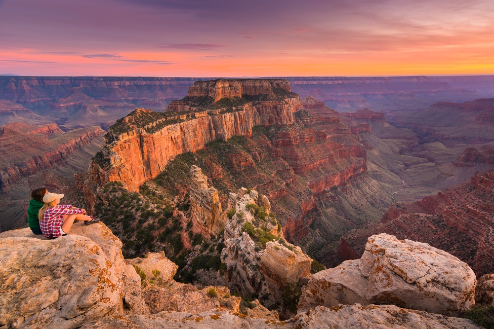 hikers_sunset_grand_canyon_south_rim