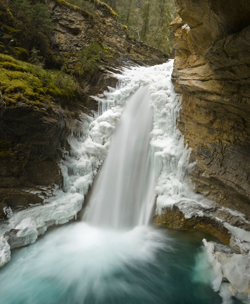 Johnston Canyon Frozen Waterfall