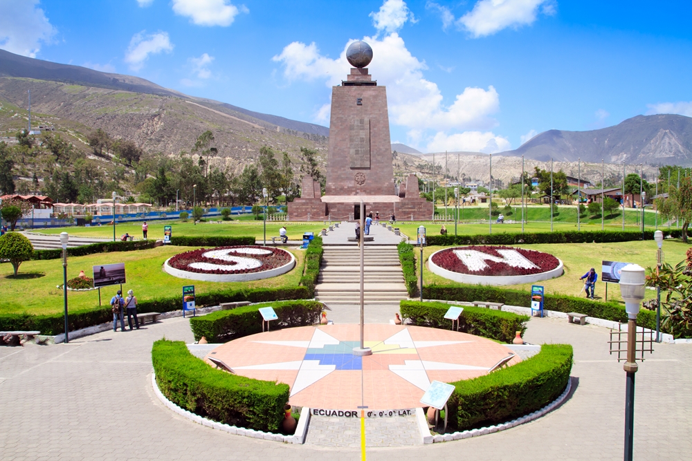 Equator Monument marking the line between hemispheres