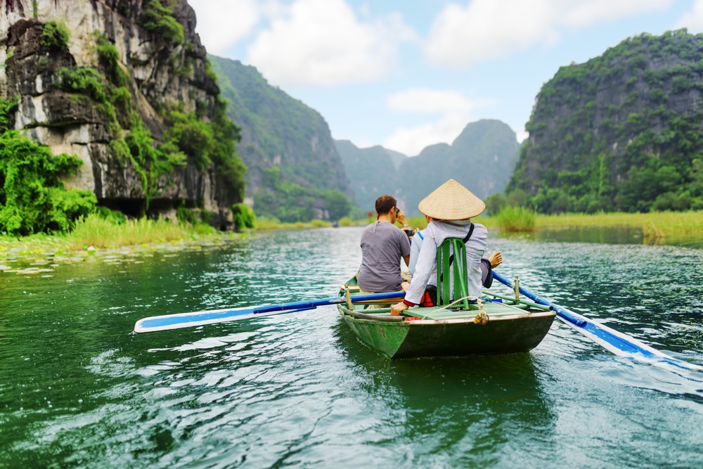 Tourist boat in Ninh Binh Province