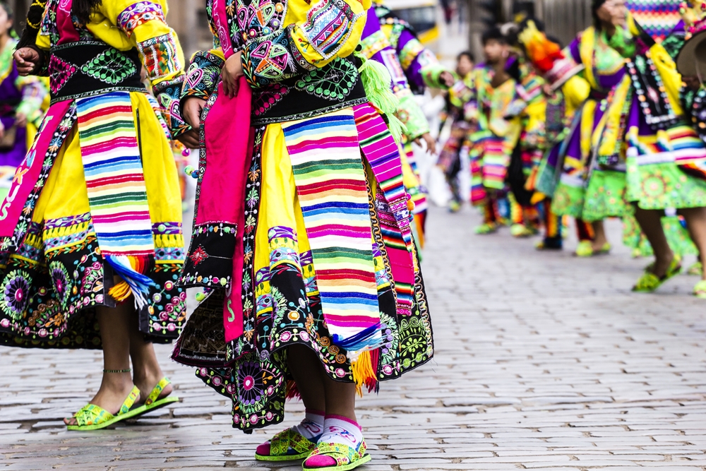 Peruvian dancers at the parade in Cusco.