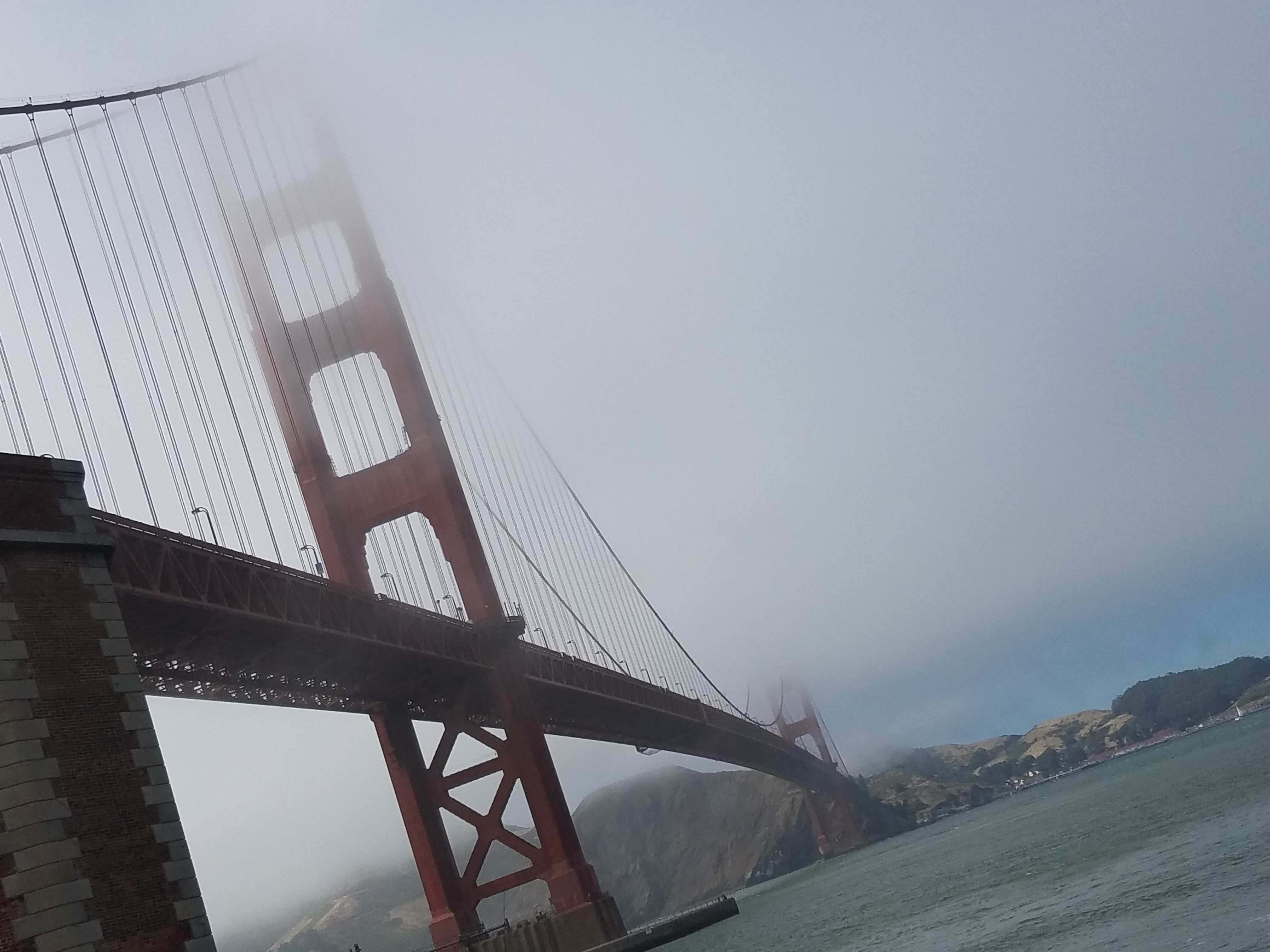 san francisco bridge foggy day