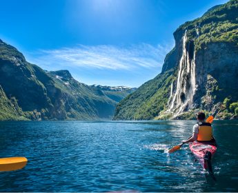 kayak tour through Norway fjord