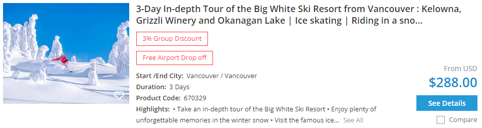 3-day Big White ski tour