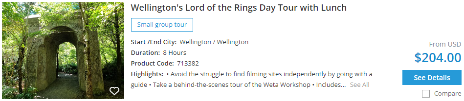 Wellington LoTR day tour