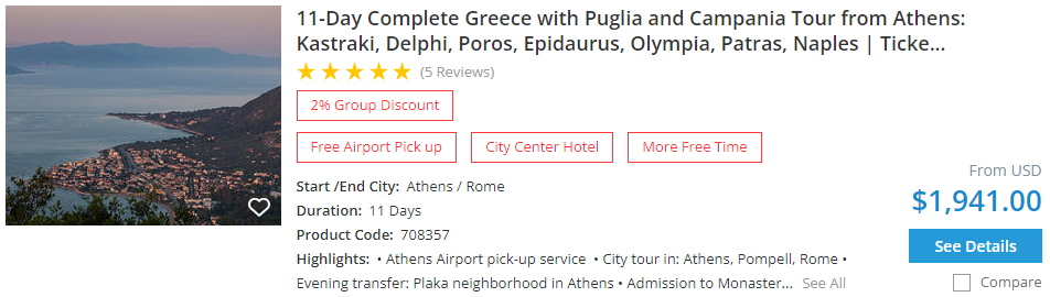 Italy and Greece trip 11-day