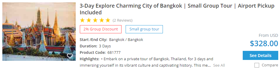 3-day Bangkok tour