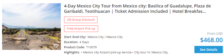 4-day mexico city tour