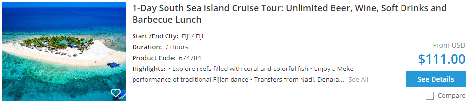 1-day South Sea Island tour