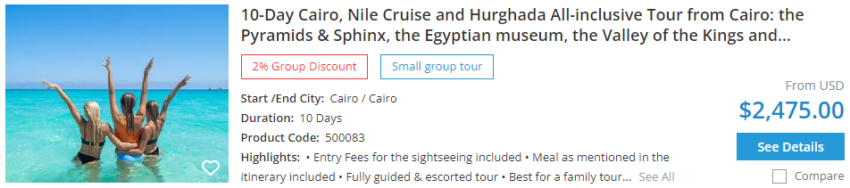 10-day Cairo and Hurghada tour