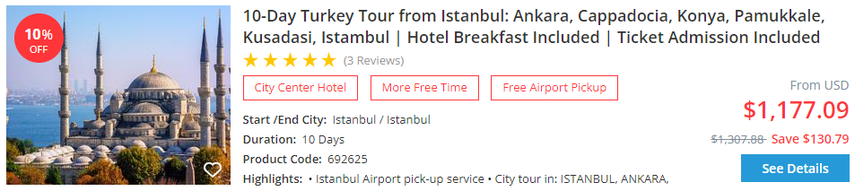 10-day Tturkey tour from Istanbul