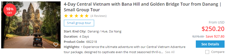 4-day Central Vietnam tour