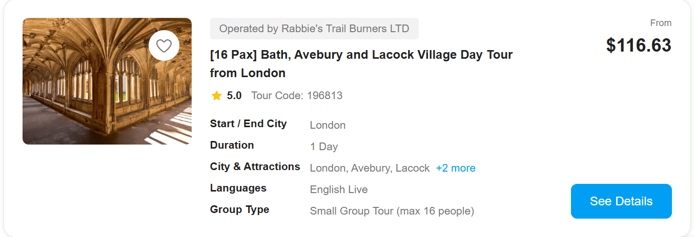 Bath, Avebury and Lacock Village Day Tour