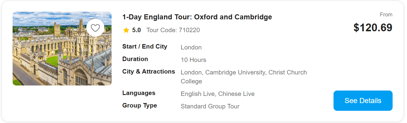 Oxford and Cambridge tour
