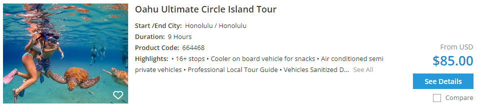 Oahu circle island tour