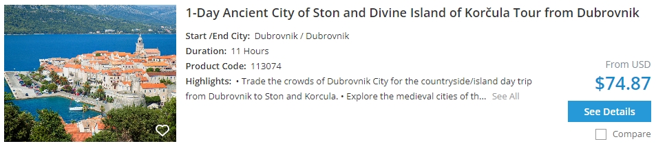 1-day Dubrovnik tour