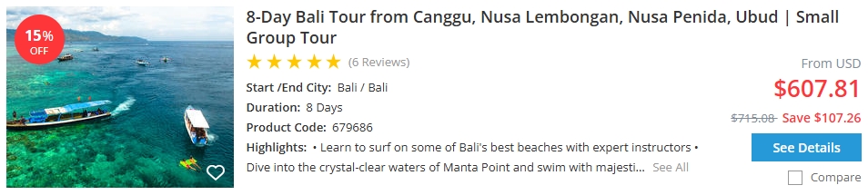 8-day Bali tour from Canggu