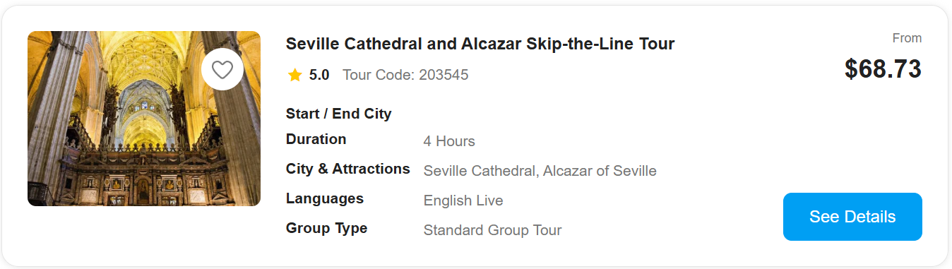 Seville Cathedral and Alcazar tour