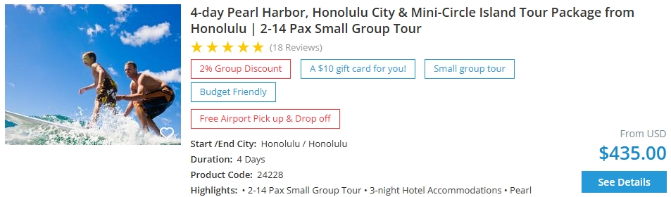 4-day Honolulu tour