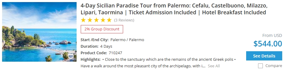 4-day Sicily tour from Palermo