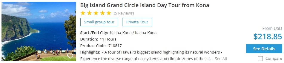  Big Island day tour