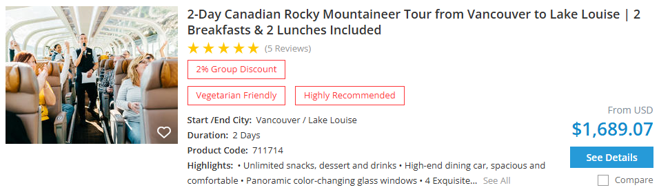 Vancouver to Lake Louise