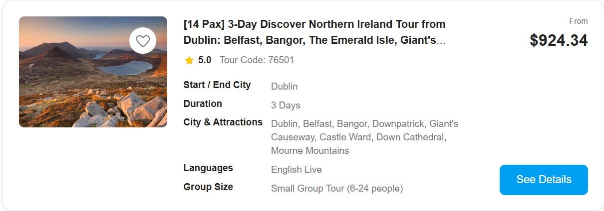 tours4fun Northern Ireland Products