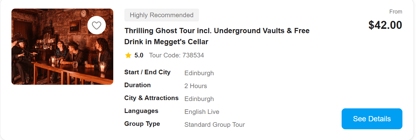 Edinburgh vaults ghost tour