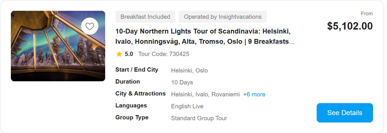 Northern Lights Tour of Scandinavia
