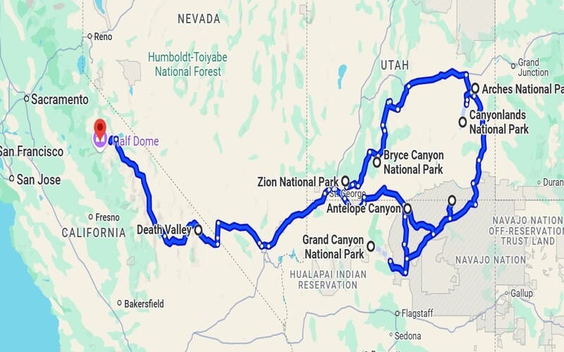 Zion to Bryce, Arches, Canyonlands, Grand Canyon, Death Valley, Yosemite, and Monument Valley