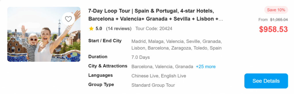 7-day Spain and Portugal product