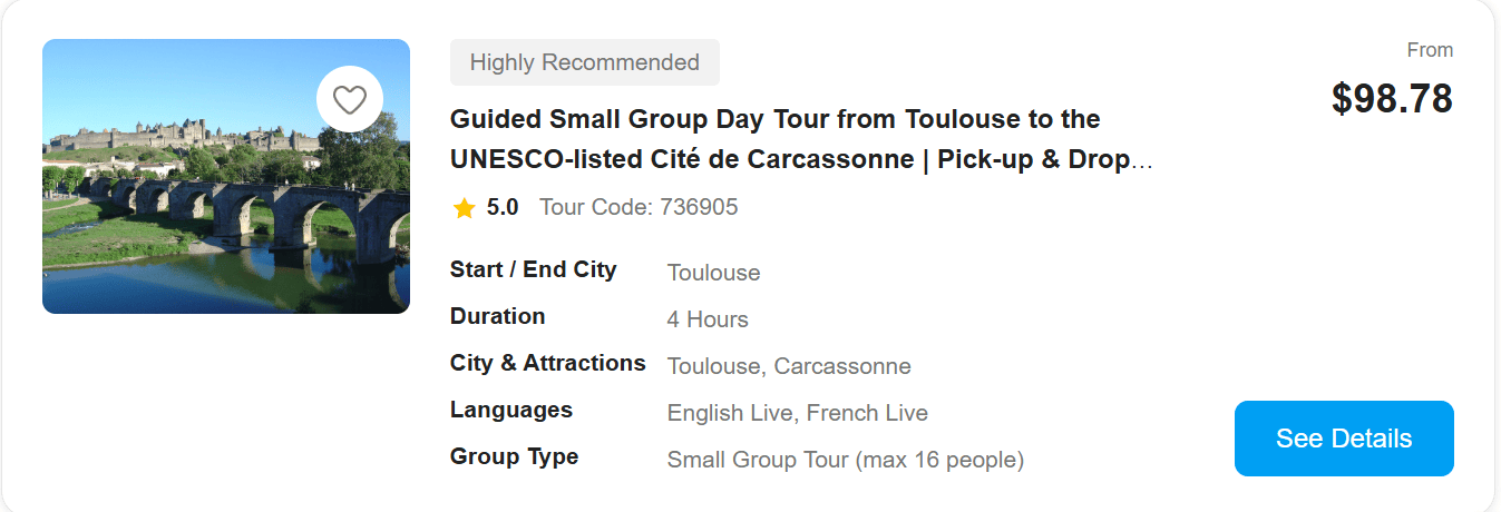 Carcassonne day tour