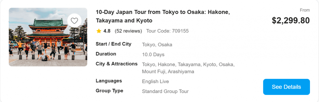 Tokyo, Kyoto & Osaka product