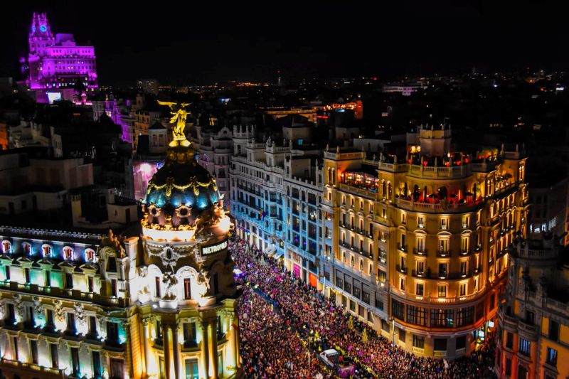 Madrid downtown lighting