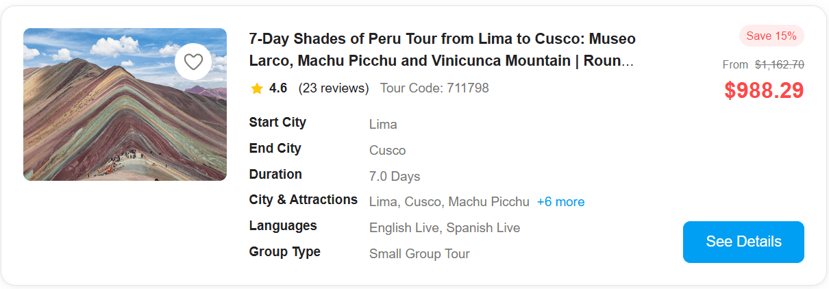 7-Day Peru Tour Package