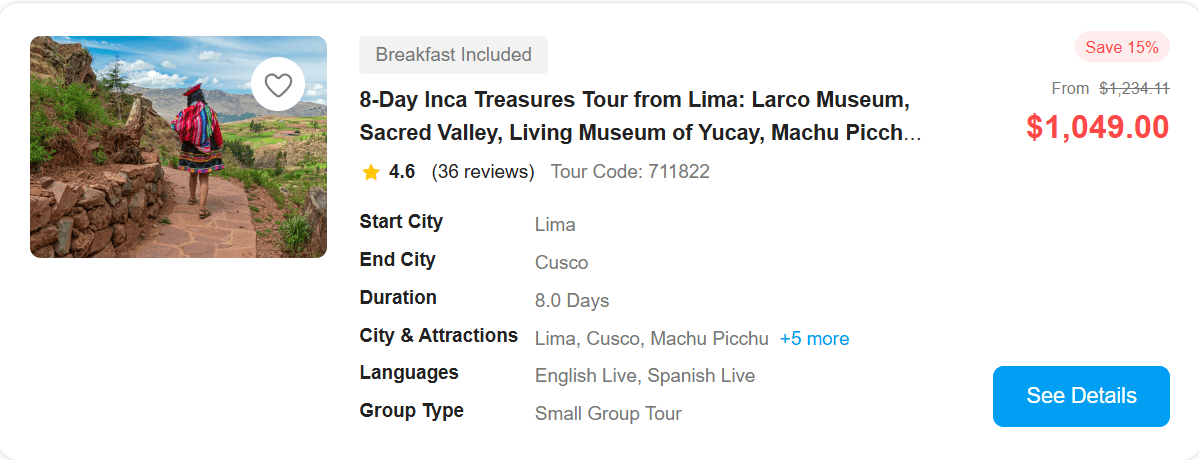 Eight-Day Peru Tour Package