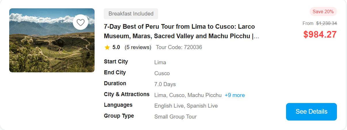 Peru Travel Products