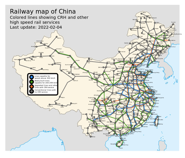 Rail map of China