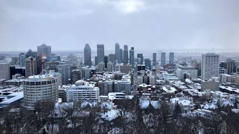 Montreal downtown winter