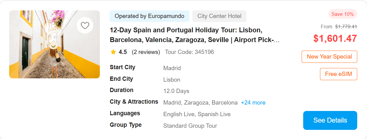 12-Day Spain Tour Package